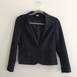 Black single-button blazer